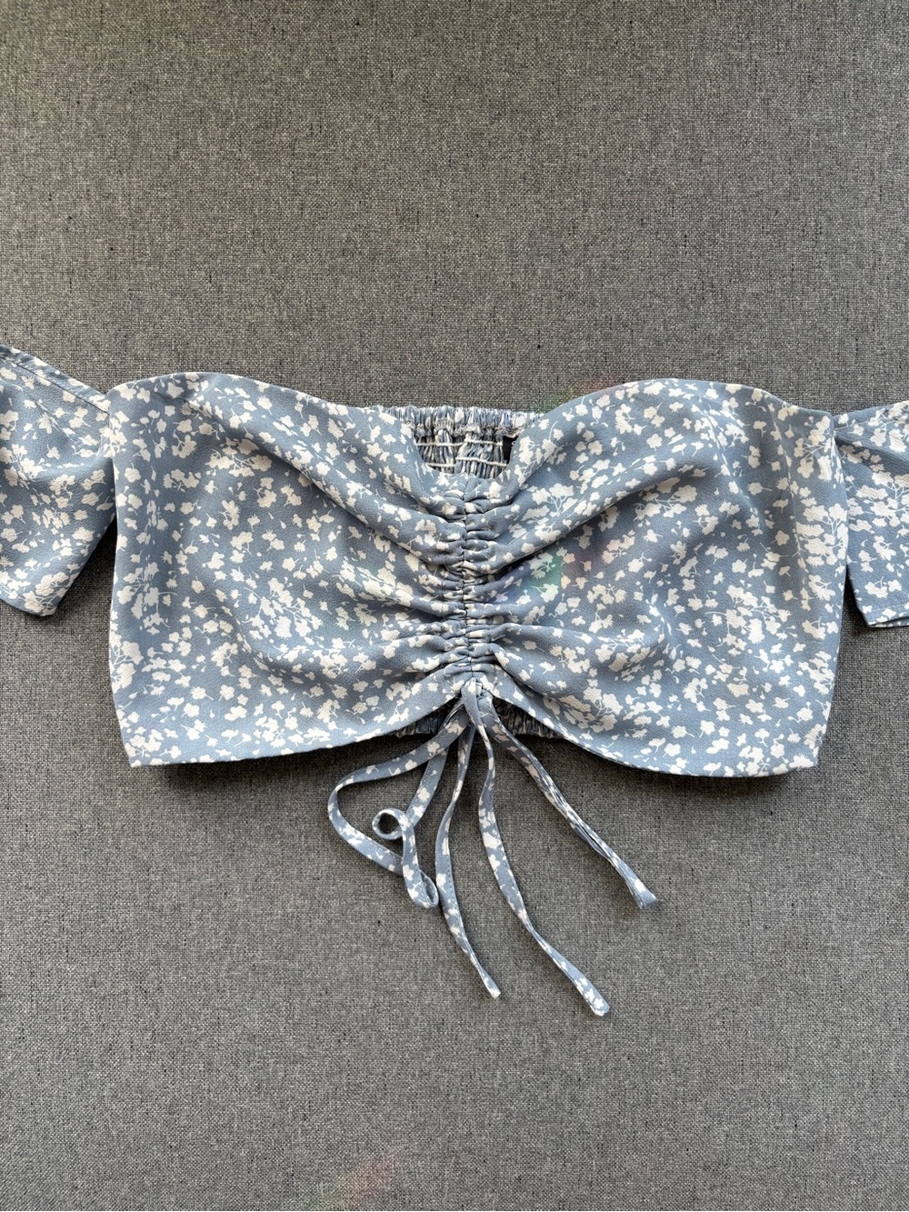 Light Blue Floral Crop Top